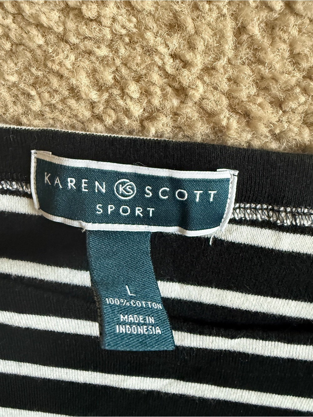 Karen Scott Black and White Striped Midi Dress - Picture 3 of 3